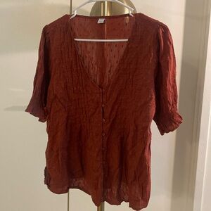 Old Navy burnt orange blouse